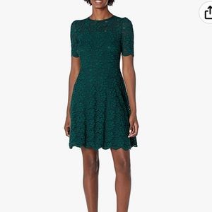 Lark & Roe green lace skater dress